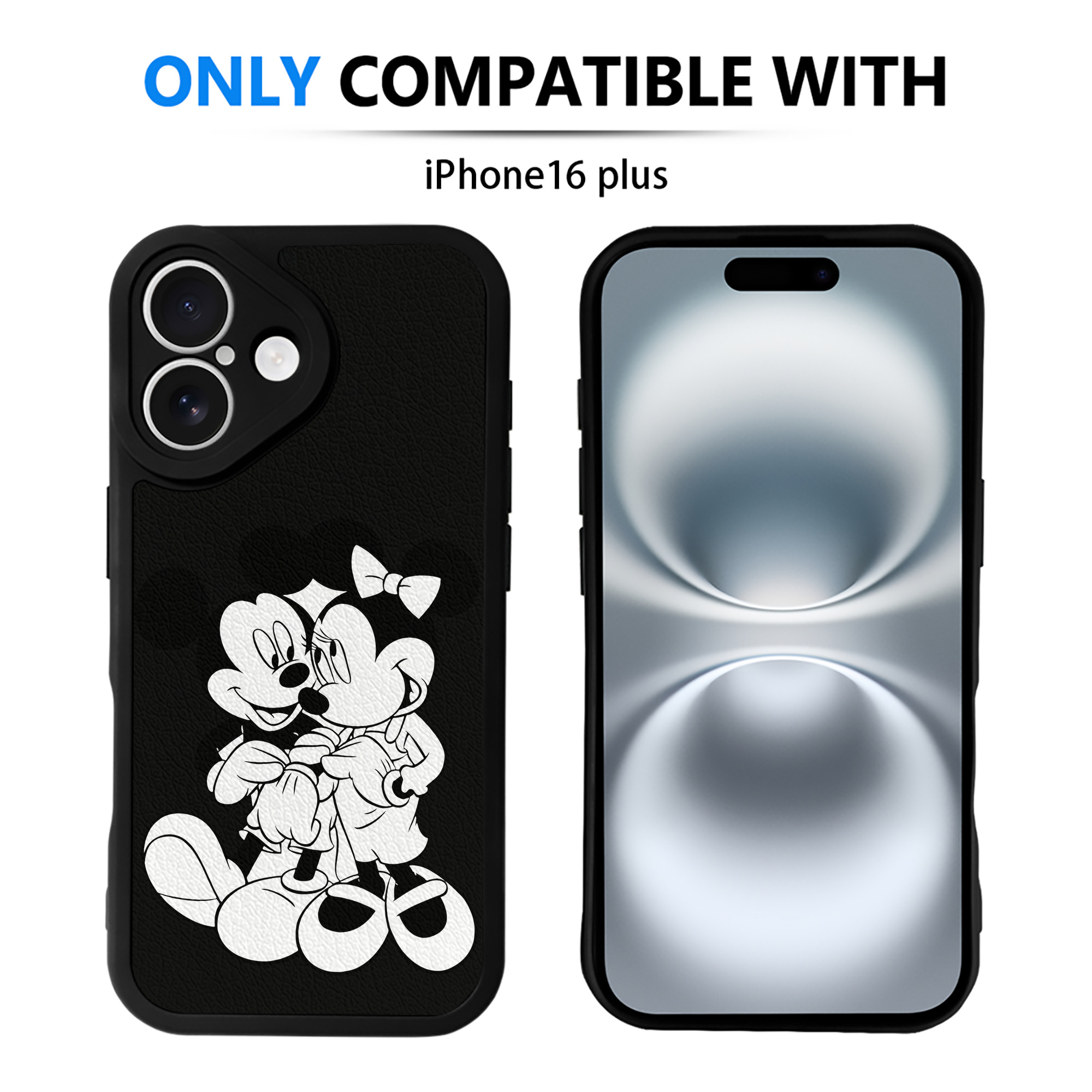 （画像用） ミッキーマウス Mickey Mouse 【iPhone 16シリーズ対応】シリコンスマホケース（レザー調） 材質：シリコン